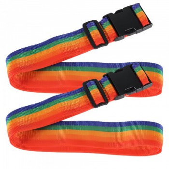 Heavy Duty Luggage Straps for Suitcases Packing Belts Travel Accessories Adjustable Bag Strap 2 Pack Rainbow