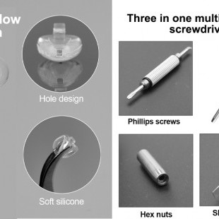 Glasses Repair Set, 10 Pairs of Air Chamber Nose Pads, Silicone, Non-Slip Glasses, Nose Pads, Soft Silicone, Screw Glasses, Nose Pads with Screws, Tweezers and Cleaning Cloth